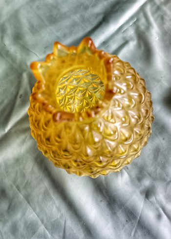 Beden Sarı Parlak Ananas Figürlü Vazo