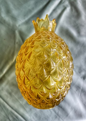 Sarı Parlak Ananas Figürlü Vazo