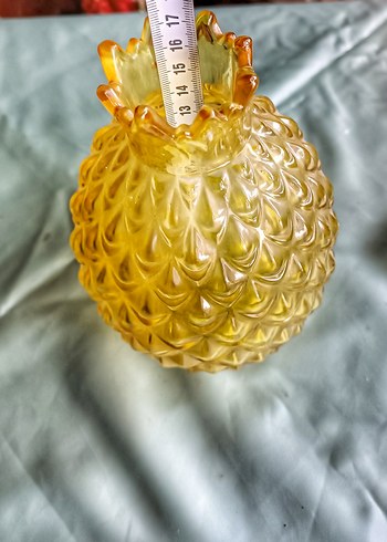 Beden sarı Renk Sarı Parlak Ananas Figürlü Vazo