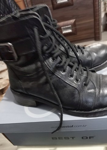 Siyah Deri Kadın Punk Botları - Görsel 5