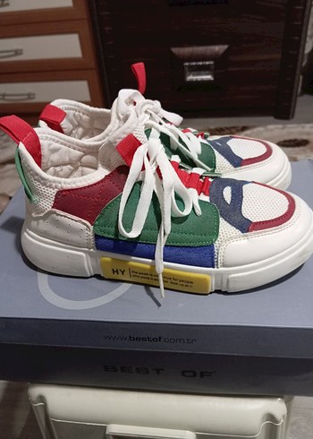 Renkli Bağcıklı ve Cırt Cırtlı Kadın Spor Ayakkabı - Görsel 4