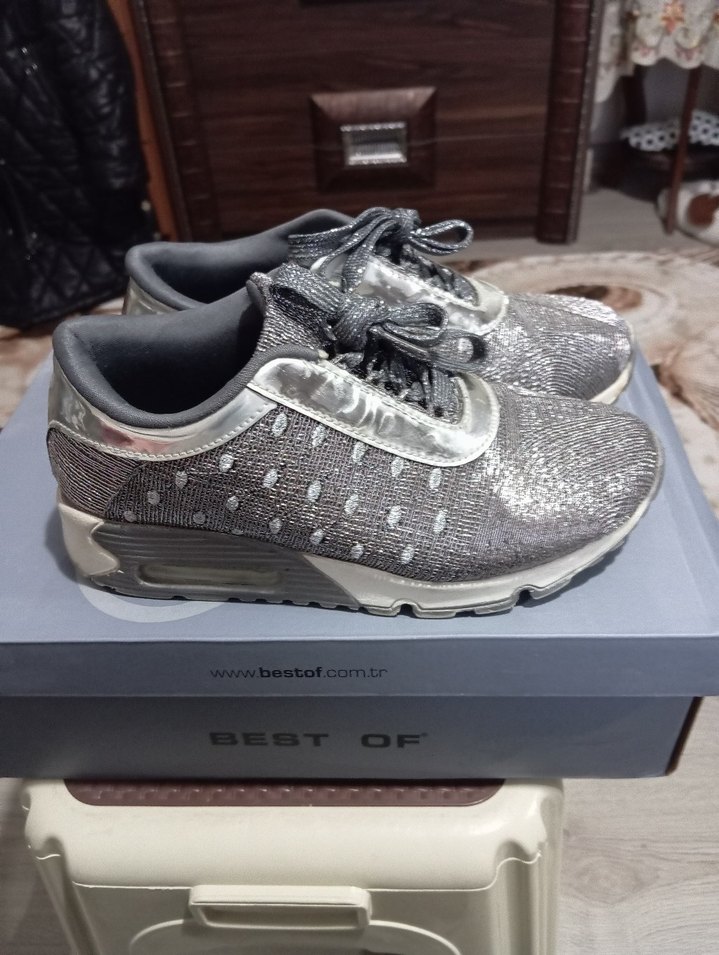 Gri Yılan Desenli Dolgu Topuklu Kadın Spor Ayakkabı - Görsel 5