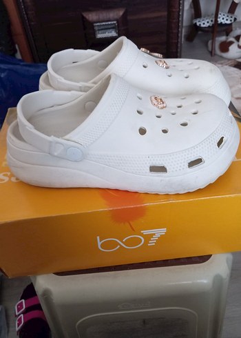 Beyaz Tokalı Kadın Terlik Platform Topuk - Görsel 5