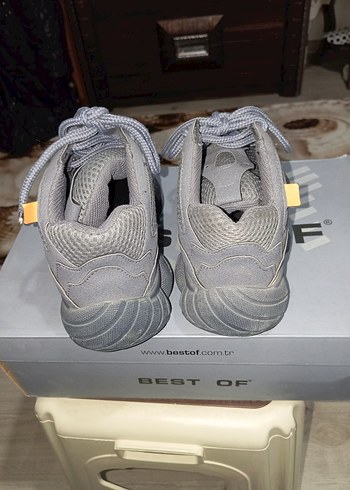 Bej Gri Bağcıklı Stiletto Topuklu Spor Ayakkabı orjinal - Görsel 3