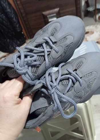 Bej Gri Bağcıklı Stiletto Topuklu Spor Ayakkabı orjinal - Görsel 7