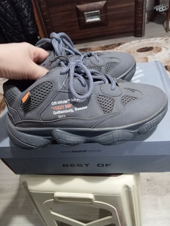 Bej Gri Bağcıklı Stiletto Topuklu Spor Ayakkabı orjinal - Görsel 4