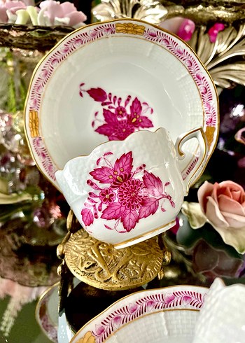 Herend 711 Apponyi Pink Fincan Seti - Görsel 8