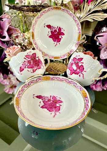 Herend 711 Apponyi Pink Fincan Seti - Görsel 10