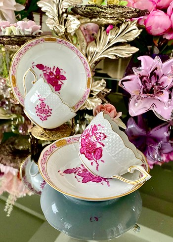 Herend 711 Apponyi Pink Fincan Seti - Görsel 5