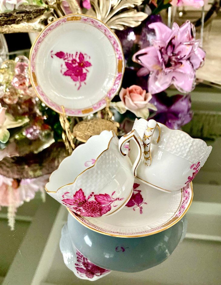 Herend 711 Apponyi Pink Fincan Seti - Görsel 4