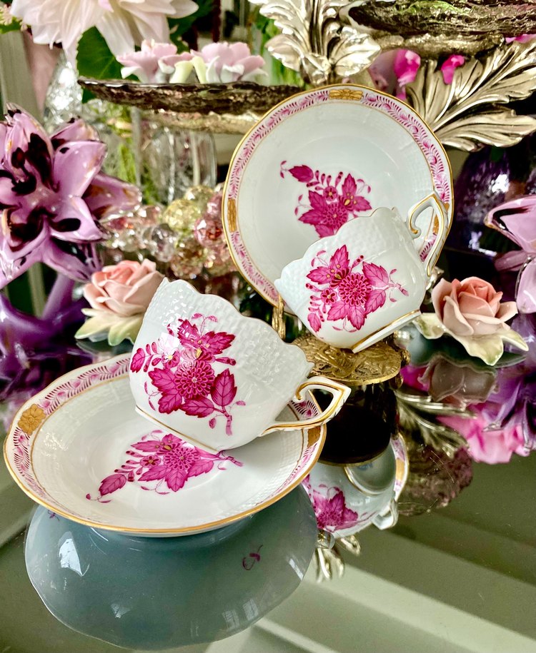 Herend 711 Apponyi Pink Fincan Seti - Görsel 2