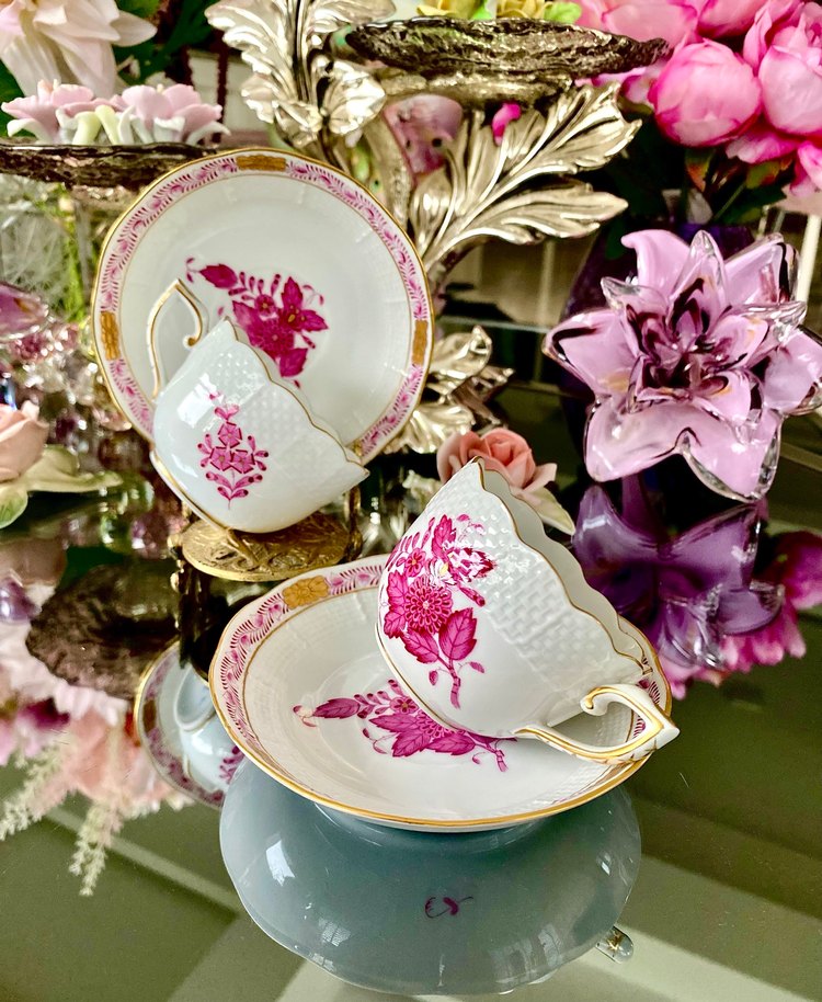 Herend 711 Apponyi Pink Fincan Seti - Görsel 5