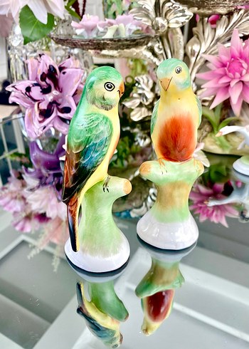 Antika Dekoratif 2-li Papağan Biblo - Görsel 8