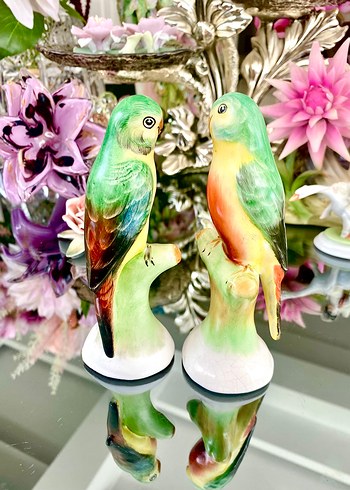 Antika Dekoratif 2-li Papağan Biblo - Görsel 6