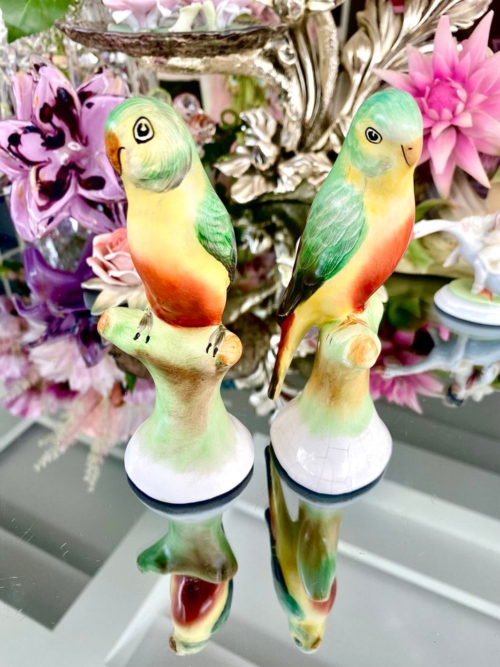 Antika Dekoratif 2-li Papağan Biblo - Görsel 3