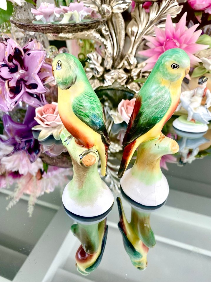 Antika Dekoratif 2-li Papağan Biblo - Görsel 5