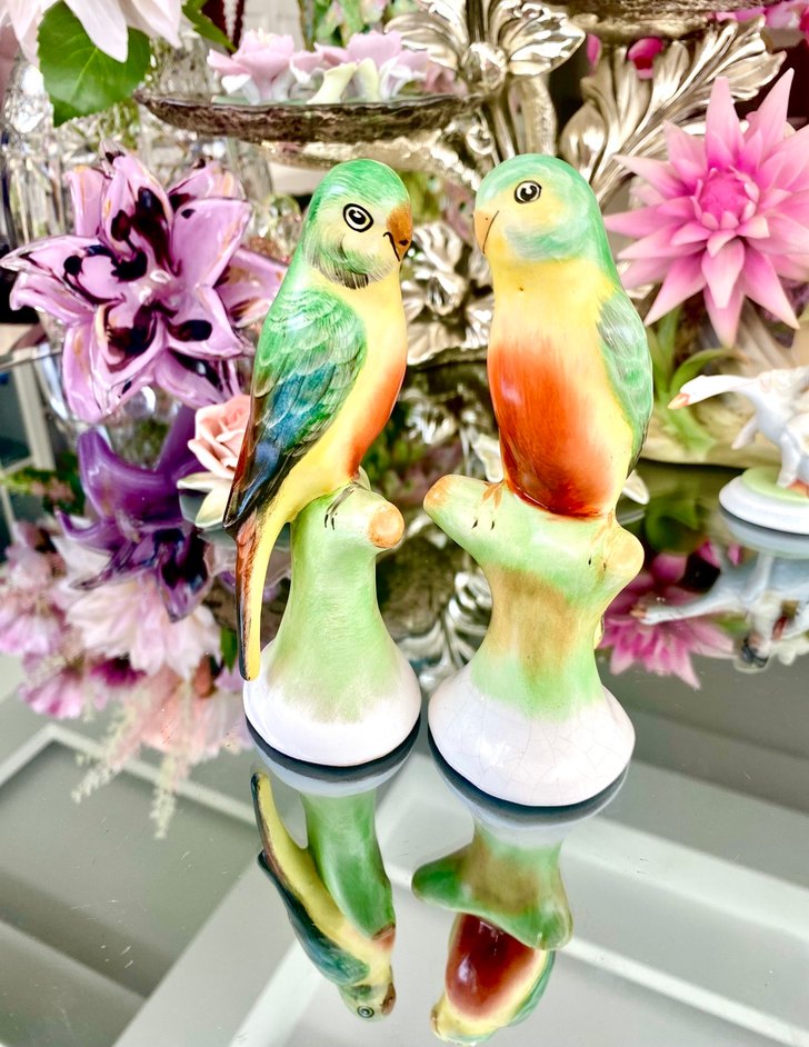 Antika Dekoratif 2-li Papağan Biblo - Görsel 4