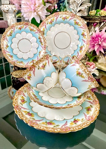 Özel Koleksiyonluk Antika Aynsley Fincan seti - Görsel 16