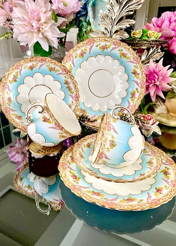 Özel Koleksiyonluk Antika Aynsley Fincan seti - Görsel 13