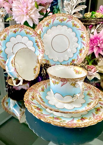 Özel Koleksiyonluk Antika Aynsley Fincan seti - Görsel 8