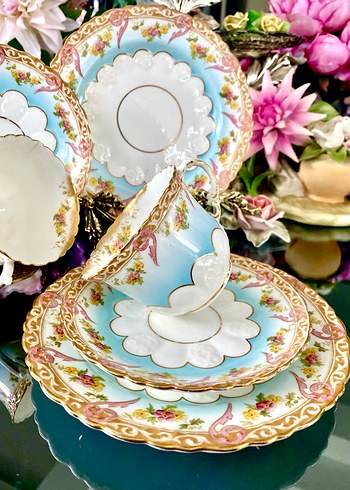 Özel Koleksiyonluk Antika Aynsley Fincan seti - Görsel 7