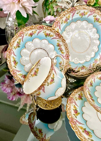 Özel Koleksiyonluk Antika Aynsley Fincan seti - Görsel 3