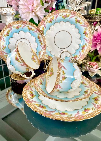 Özel Koleksiyonluk Antika Aynsley Fincan seti - Görsel 14