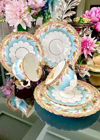 Özel Koleksiyonluk Antika Aynsley Fincan seti - Görsel 15