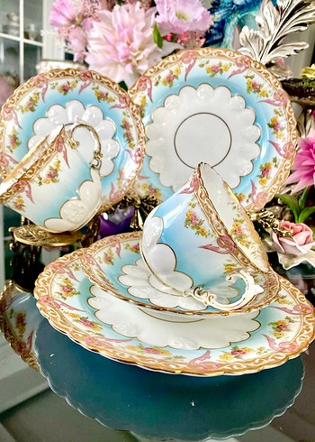 Özel Koleksiyonluk Antika Aynsley Fincan seti - Görsel 11