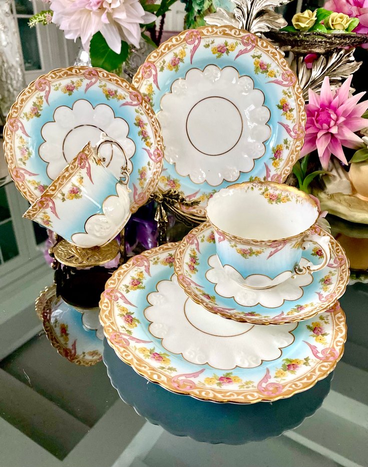 Özel Koleksiyonluk Antika Aynsley Fincan seti - Görsel 5