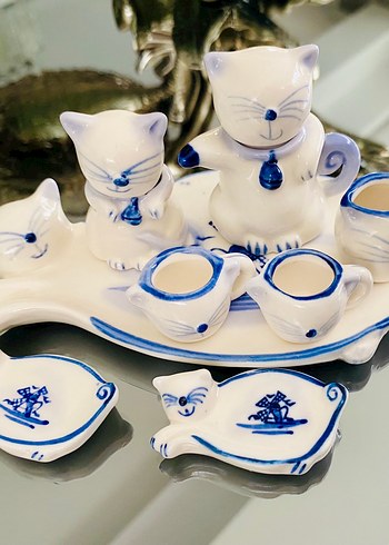 Kedili Minyatür Çay Takımı - Görsel 8