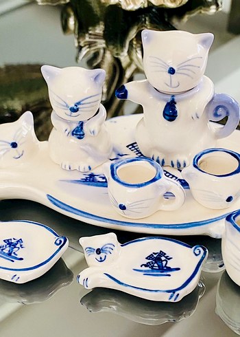 Kedili Minyatür Çay Takımı - Görsel 3