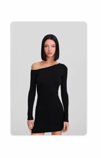 Bershka siyah elbise