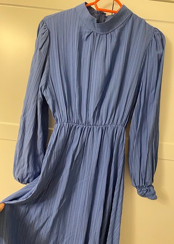 Mavi  Uzun  Elbise - Görsel 2