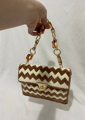 Kahverengi Zebra Desenli Kadın Çanta - Görsel 2