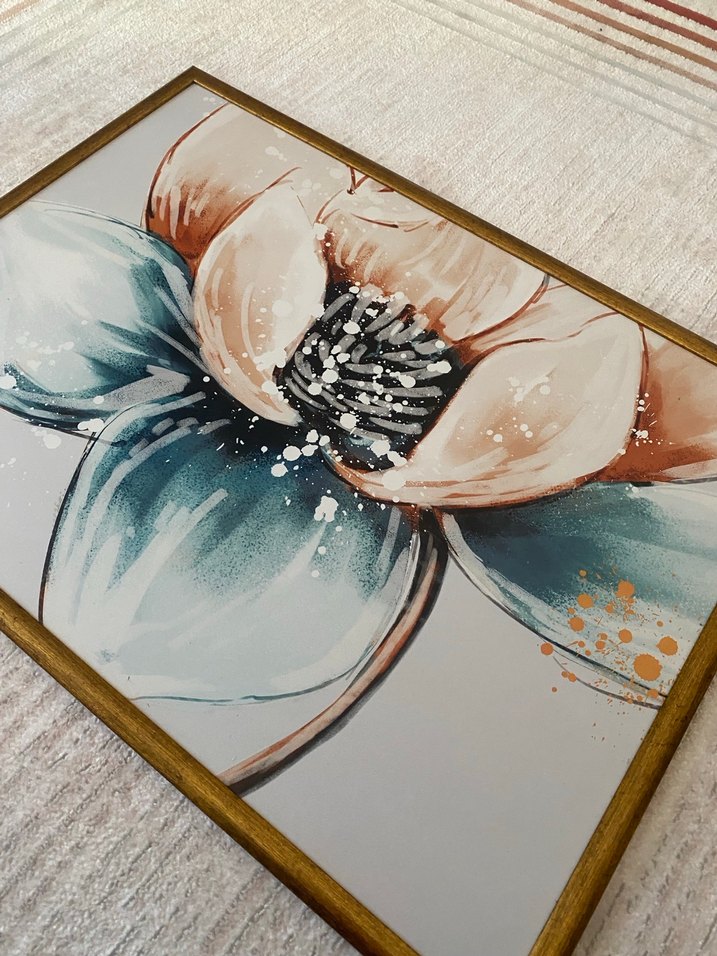 Bej ve Pastel Çiçek Temalı Tablo - Görsel 2