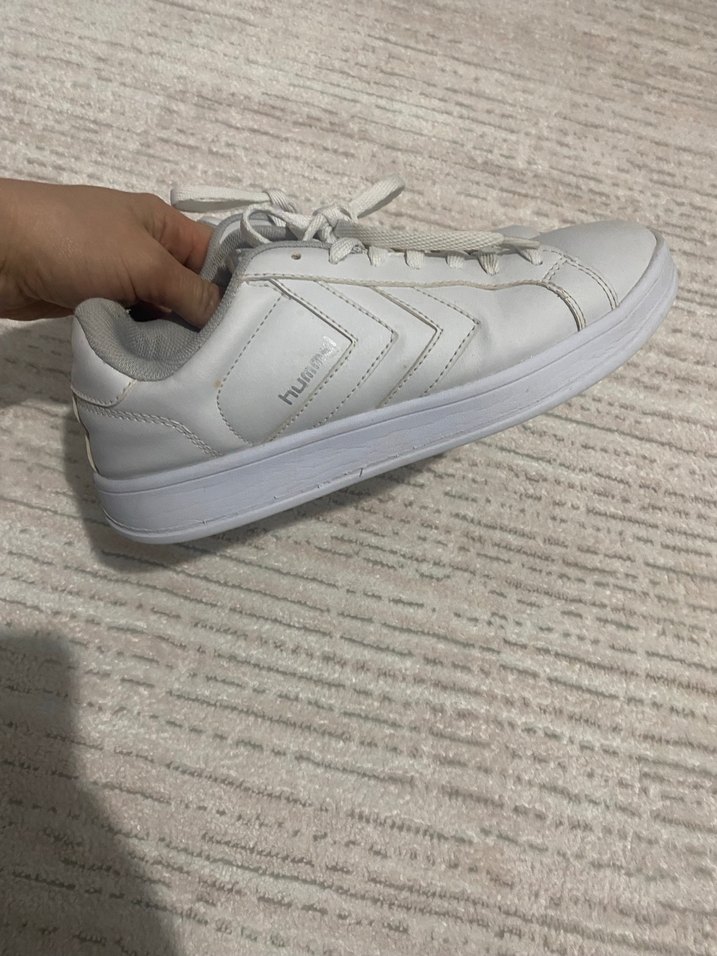 Beyaz Gri Bağcıklı Kadın Spor Ayakkabı - Görsel 3