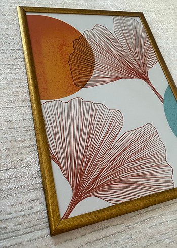 Altın Çerçeveli Modern Soyut Tablo - Görsel 2