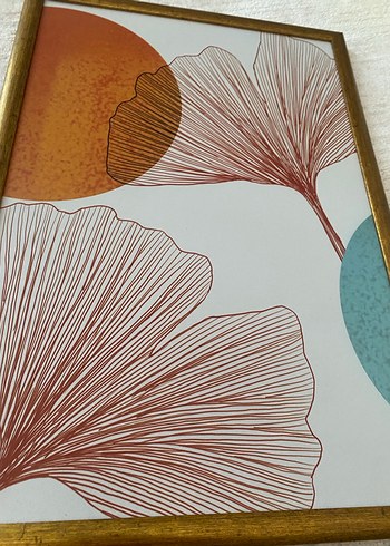 Altın Çerçeveli Modern Soyut Tablo - Görsel 3