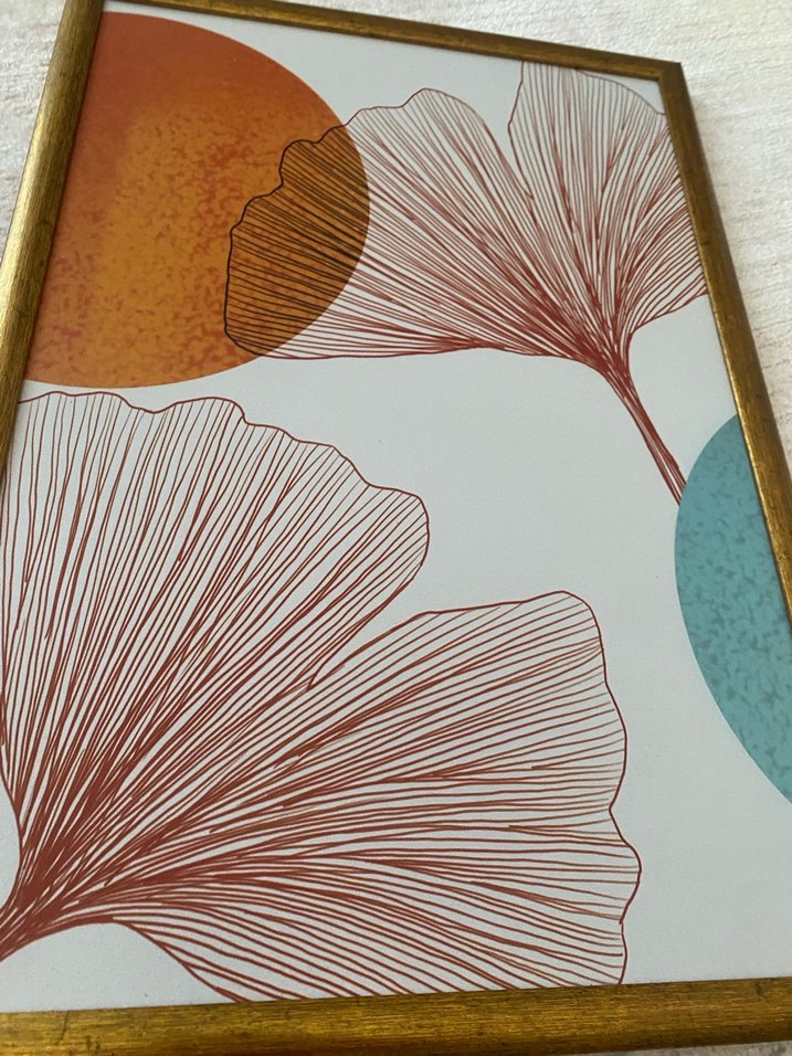 Altın Çerçeveli Modern Soyut Tablo - Görsel 3