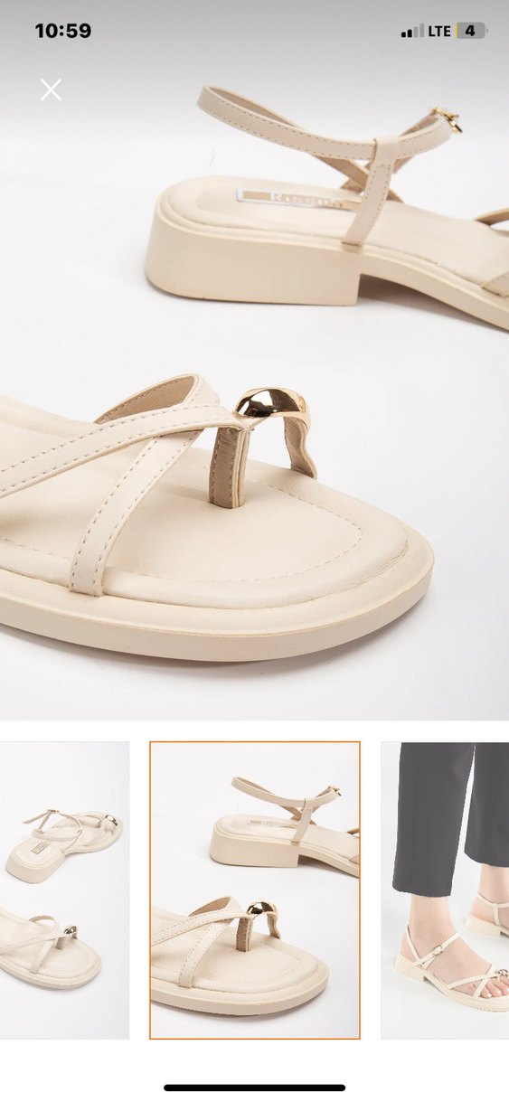 Bej Minimalist Kadın Topuklu Sandalet - Görsel 3