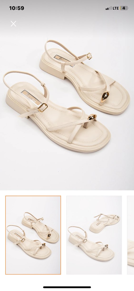 Bej Minimalist Kadın Topuklu Sandalet - Görsel 4