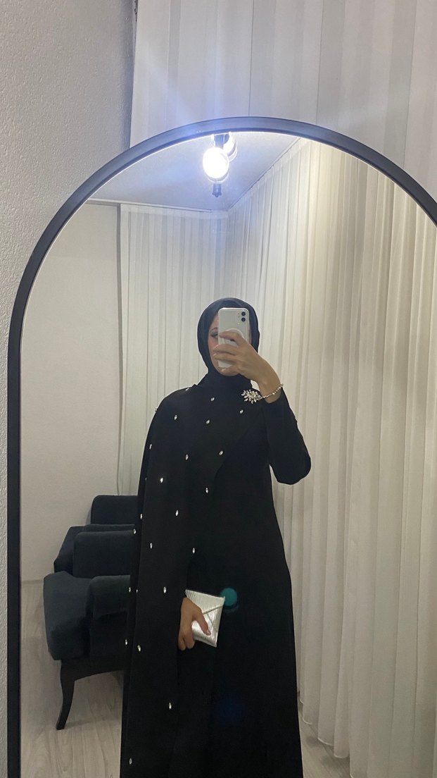 Satılık Siyah Uzun Kollu Drapeli Kadın Elbise - Görsel 3