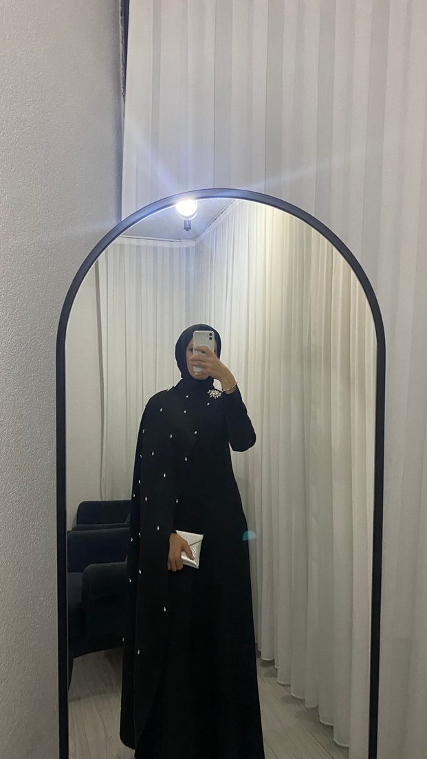 Satılık Siyah Uzun Kollu Drapeli Kadın Elbise - Görsel 2