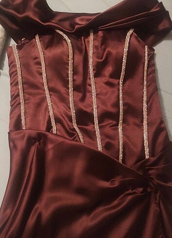 m Beden bordo Renk Elbise