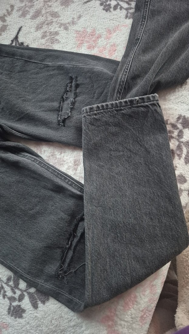 Kadın Gri Loose Fit Denim Jean - Görsel 2