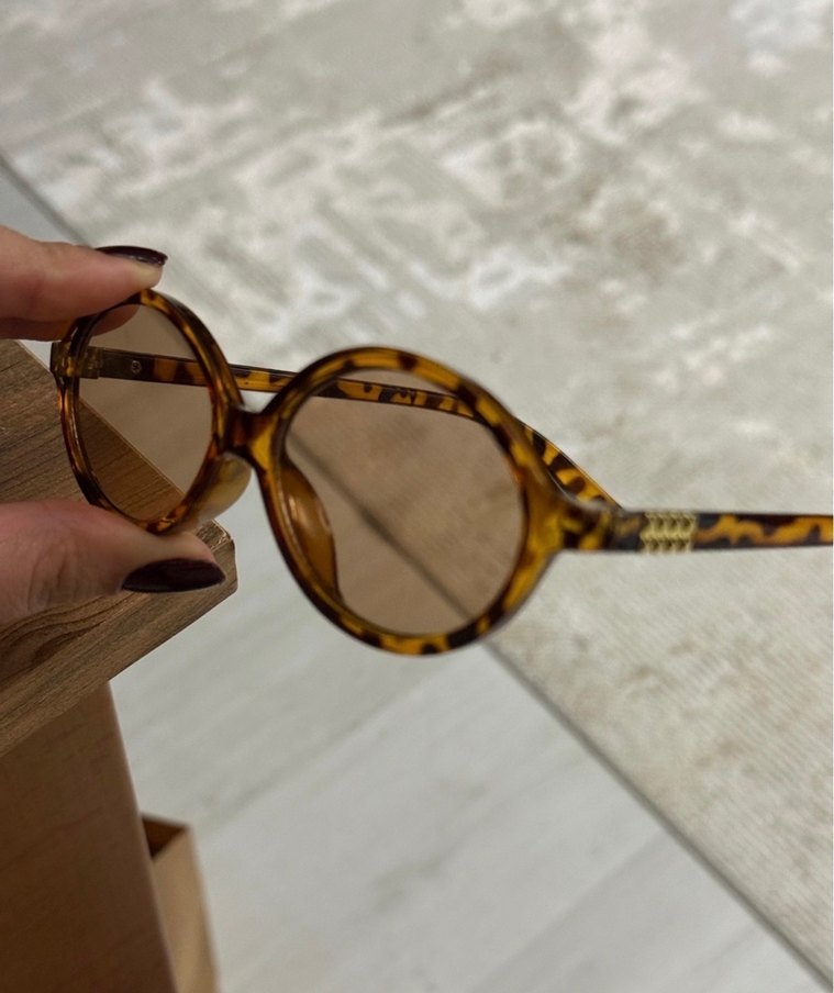 MIUMIU model kahverengi leopar gözlük - Görsel 3