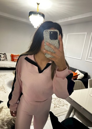 Zara Pembe Yüksek Yakalı Kadın Eşofman Takımı