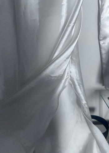 İşlemeli Beyaz Midi Kadın Sabahlık - Görsel 4