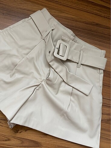 Zara deri şort - Görsel 5